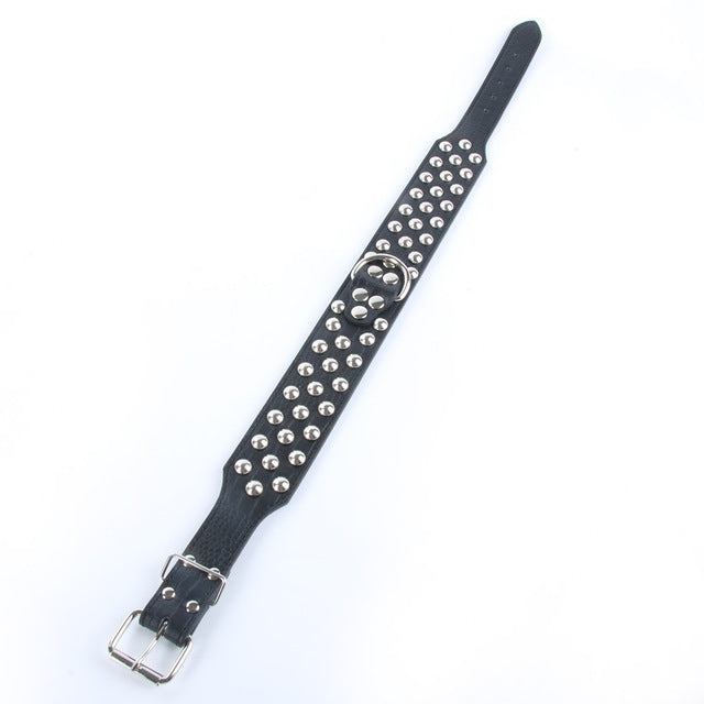 PU Leather Punk Rivet Studded Large Dog Collar