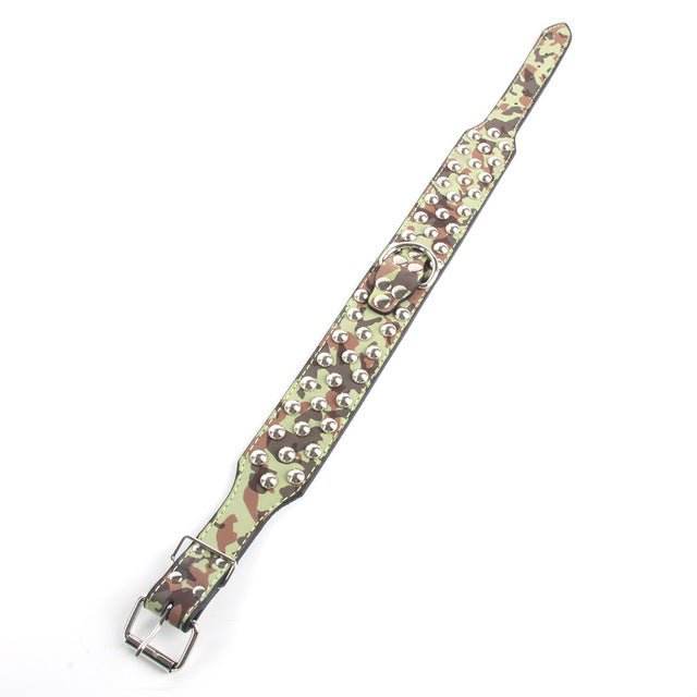 PU Leather Punk Rivet Studded Large Dog Collar